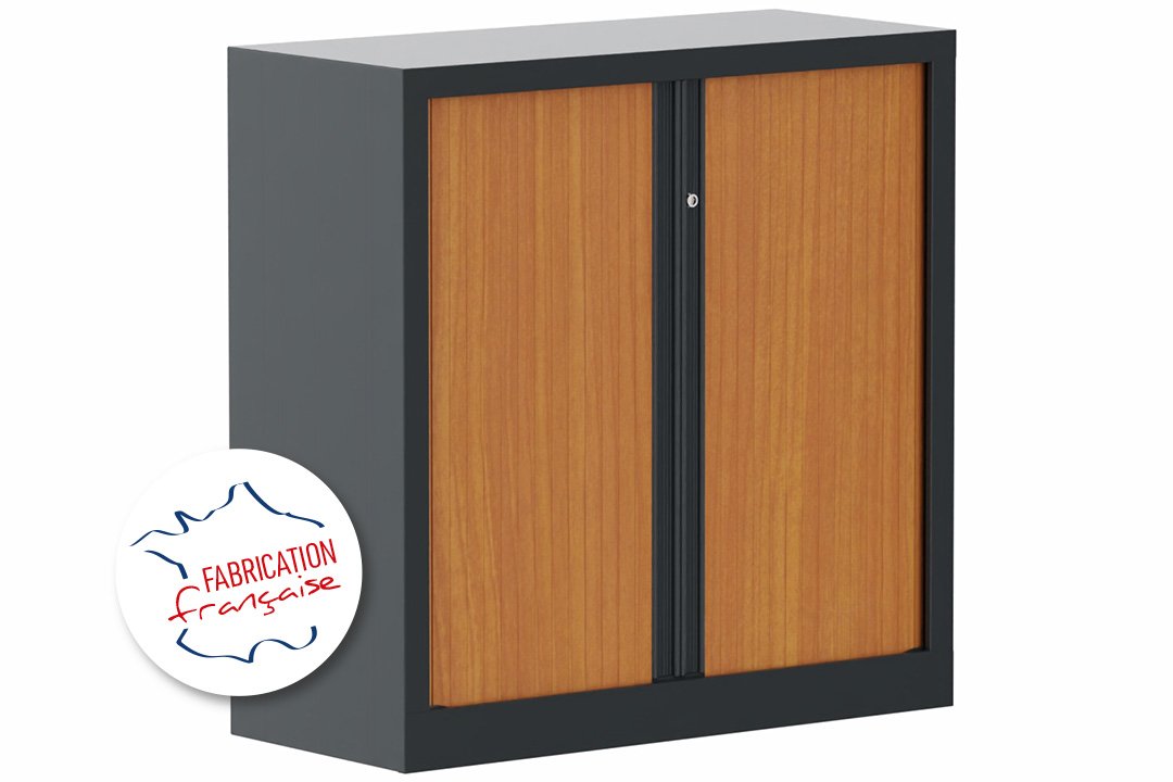 Armoire à rideaux H100xL100cm 2 tablettes