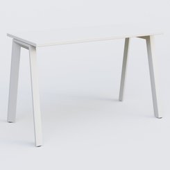 Gamme K8 - Plans droits - K8 plan droit 120*60 sur pieds fixe. Plateau Blanc et pietement Blanc