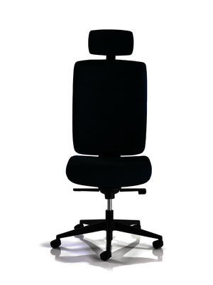 OPERATIVE - Dossier tissu - Siége de travail DINK TISSU mécanisme synchrone avec assise coulissante, structure couleur noir Soutien lombaire gonflable,  têtière.