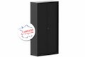 Armoire à rideaux 3P H198XL100XP43 4 Tablettes , coffre noir/ rideaux noir