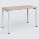 K3 Plateau droit 120x60 pieds fixe. Plateau Acacia et pietement Blanc.