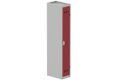 Vestiaire industrie propre 1 porte (serrure 2 clés) H180xL30xP50cm coffre gris clair/ porte(s) rouge