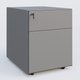 Caisson sur roulette 2 tiroirs Aluminium RAL 9006
