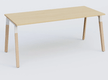 Bureau K8 Wood dimensions 200*80 cm. Plateau Chêne clair et piètement bois et blanc
