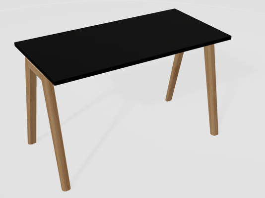 [Pas de famille] - [Pas de sous famille] - K9 Plan Droit 120*60 cm . Plateau épaisseur 25mm. chêne, pieds noirs