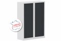 Armoire à rideaux H160xL120cm 3 tablettes