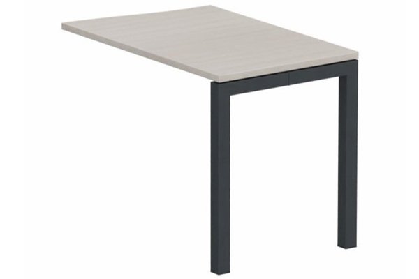 Gamme K3 - Extensions - Plans vagues - Retour vague à droite 90x60cm sur pied, plateau acacia, structure anthracite