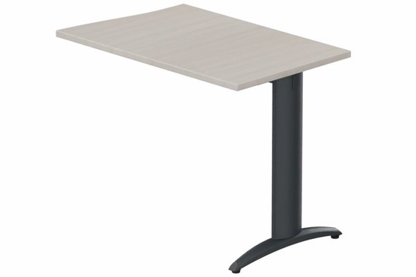 Gamme K2 - Extensions - Plans vagues - Retour vague à droite 90x60cm sur pied, plateau acacia, structure anthracite