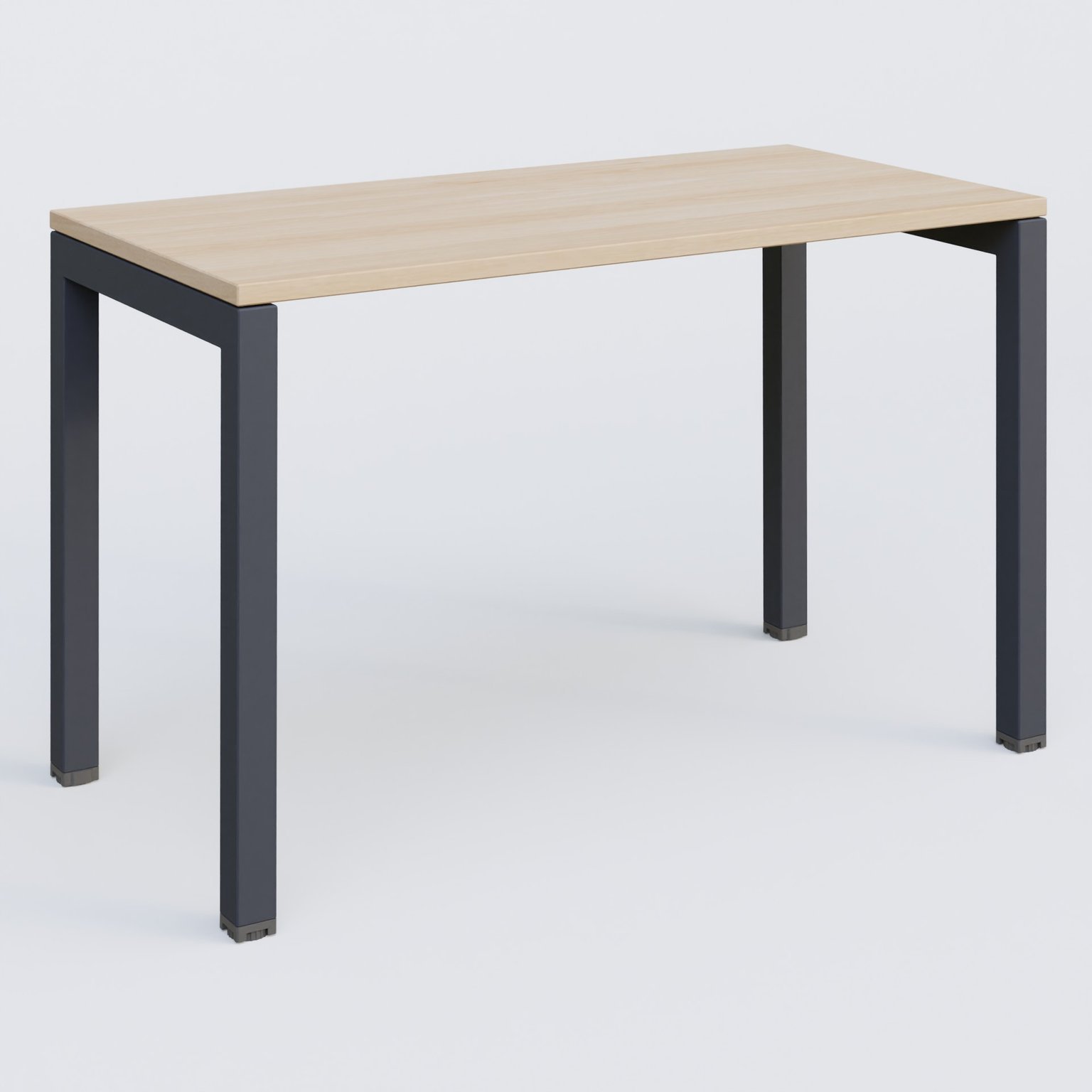 K3 Plateau droit 120x60 pieds fixe. Plateau Hêtre et pietement Anthracite.