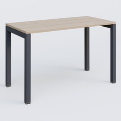 Gamme K3 - Plans droits - K3 Plateau droit 120x60 pieds fixe. Plateau Acacia et pietement Anthracite.