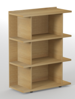 Gamme P1 - Bibliothèques ouvertes - P1 Bibliothèque ouverte H.119xL.90xP.40cm- 3 étagères