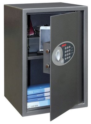 COFFRES-FORTS - Coffres de sécurité - Coffre de sécurité L.31xP.35xH.50cm - 49 Litres / 19kg - 1 tablette, verrouillage électronique, coloris graphite métallisé