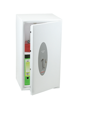 COFFRES-FORTS - Coffres de sécurité - Coffre-fort haute sécurité L.40xP.45xH.81cm - 74 Litres / 54kg - serrure à clé, 2 tablettes, coloris blanc