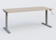 K_Pro 1 Poste solo RH 70-116 cm . Plateau 200*80 épaisseur 25mm, plateau acacia, pieds alu