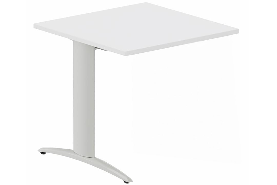 Module composable pied i, L.80xP.80cm, suivant, plateau blanc, structure aluminium, plateau blanc, structure aluminium