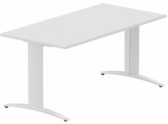 TABLES DE FORMATION - Composables piétement "i" - Module composable pied i, L.160xP.80cm, départ, plateau blanc, structure blanc, plateau blanc, structure blanc