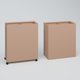 Poubelle 2 Modules HT 75 cm la HT 60 cm Prof. 30 cm avec roulettes . Coffre Rose
