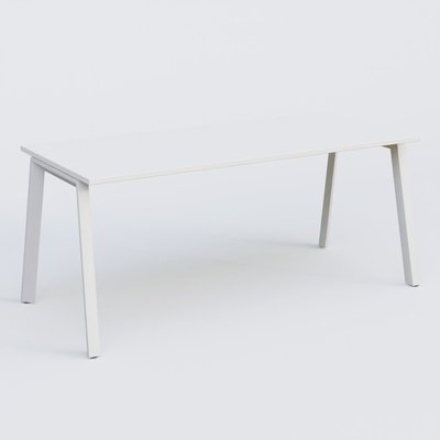 Gamme K8 - Plans droits - K8 plan droit 180*80 sur pieds fixe. Plateau Blanc et pietement Blanc