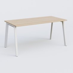 Gamme K8 - Plans droits - K8 plan droit 160*80 sur pieds fixe. Plateau Hêtre et pietement Blanc