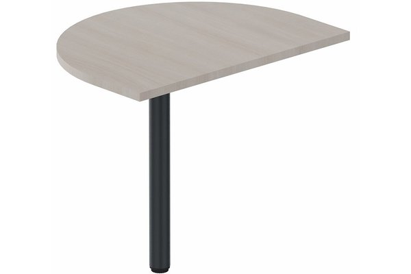 Gamme K3 - Plateau d'angle et extensions conviviales - Plan de convivialité 80x60cm sur pied de soutien, plateau acacia, structure anthracite
