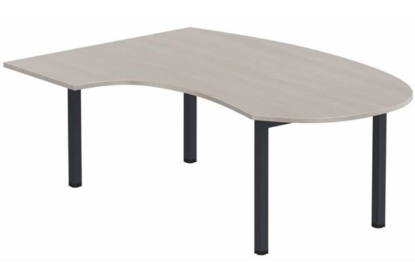 Gamme K3 - Plans compacts - K3 compact 90° manager 190x141x104x60cm, plateau acacia, structure anthracite
