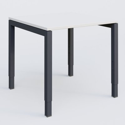 Gamme K3 - Plans droits - Bureau droit gamme K3 80-80 cm hauteur réglable. Plateau Blanc et pietement Anthracite.