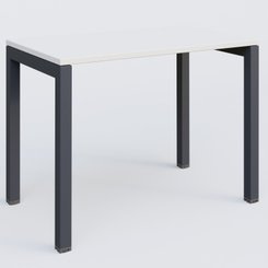 Gamme K3 - Plans droits - K3 Plateau droit 100x60 pieds fixe. Plateau Blanc et pietement Anthracite.