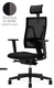 E-T BLACK MESH fauteuil manager + têtière avec accotoirs mécanique synchrone décalé avec translation d'assise