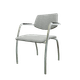 Diva - Chaise piétement 4 pieds chrome (CH).Assise et dossier tissu Berta Gris (AD2)