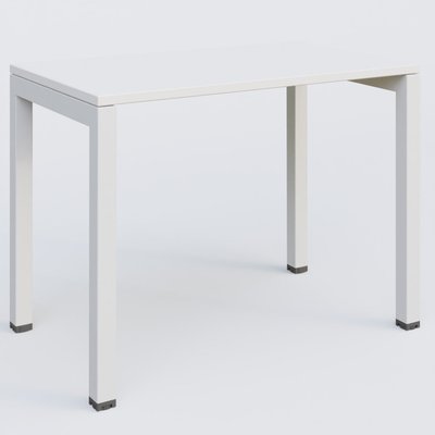 Gamme K3 - Plans droits - K3 Plateau droit 100x60 pieds fixe. Plateau Blanc et pietement Blanc.