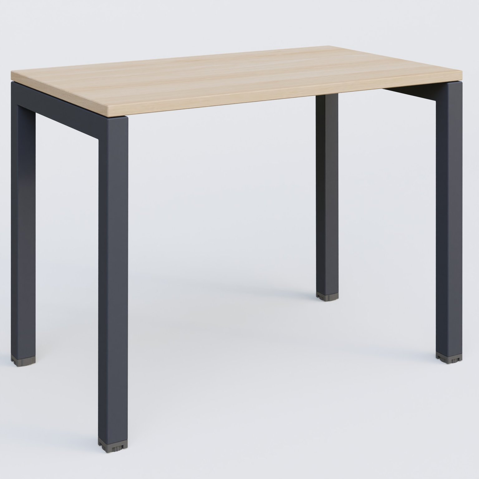K3 Plateau droit 100x60 pieds fixe. Plateau Hêtre et pietement Anthracite.
