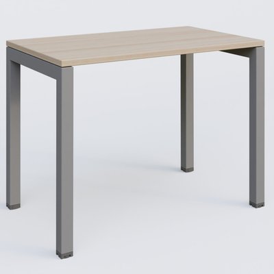 Gamme K3 - Plans droits - K3 Plateau droit 100x60 pieds fixe. Plateau Acacia et pietement Aluminium.