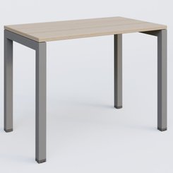 Gamme K3 - Plans droits - K3 Plateau droit 100x60 pieds fixe. Plateau Acacia et pietement Aluminium.