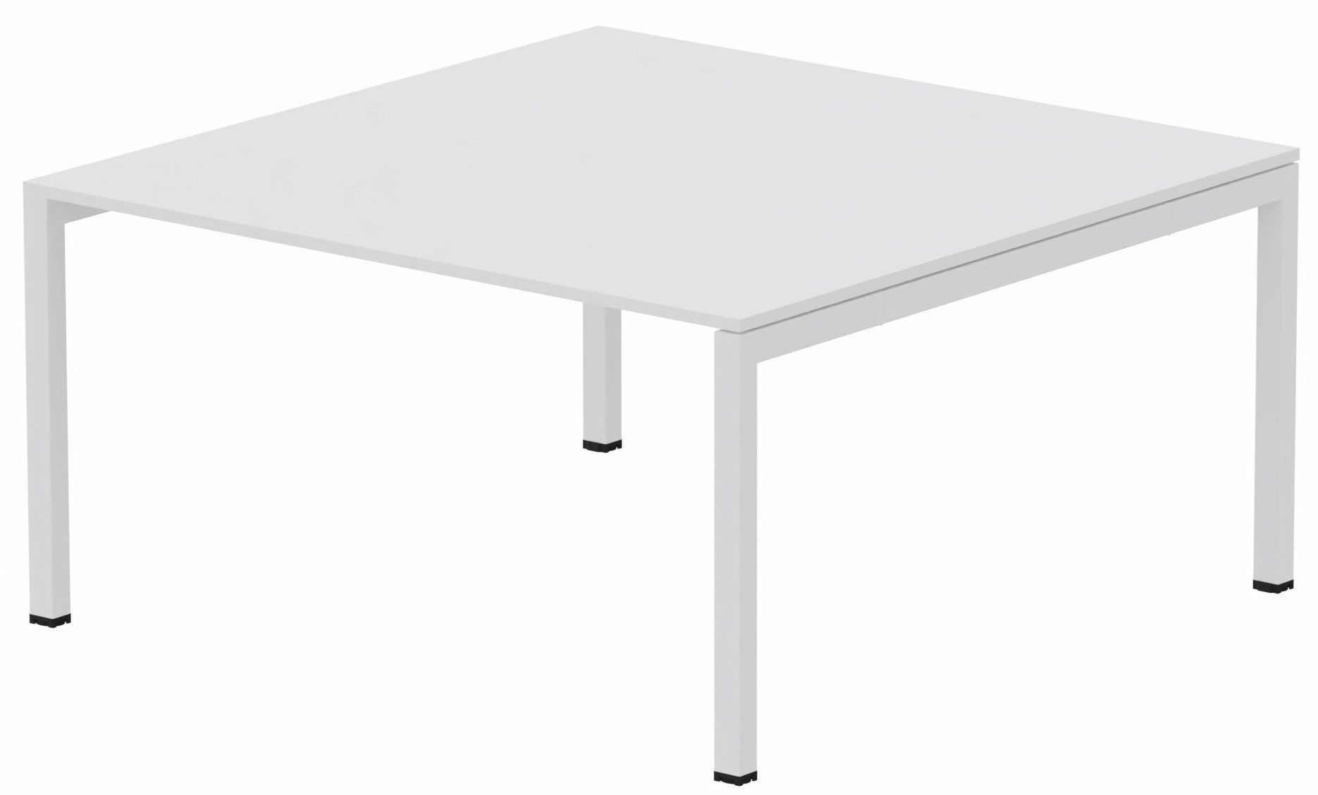 K3 plan carré 165x165cm, plateau blanc, structure blanc