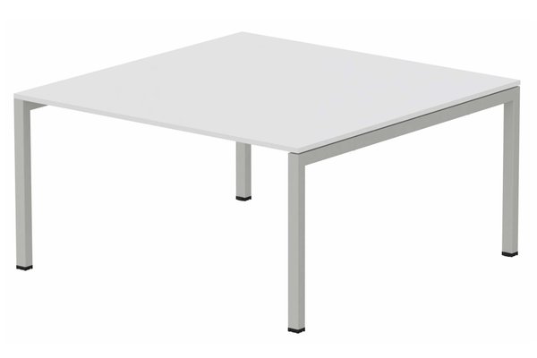 TABLES DE REUNION - Carrée - K3 plan carré 145x145cm, plateau blanc, structure aluminium