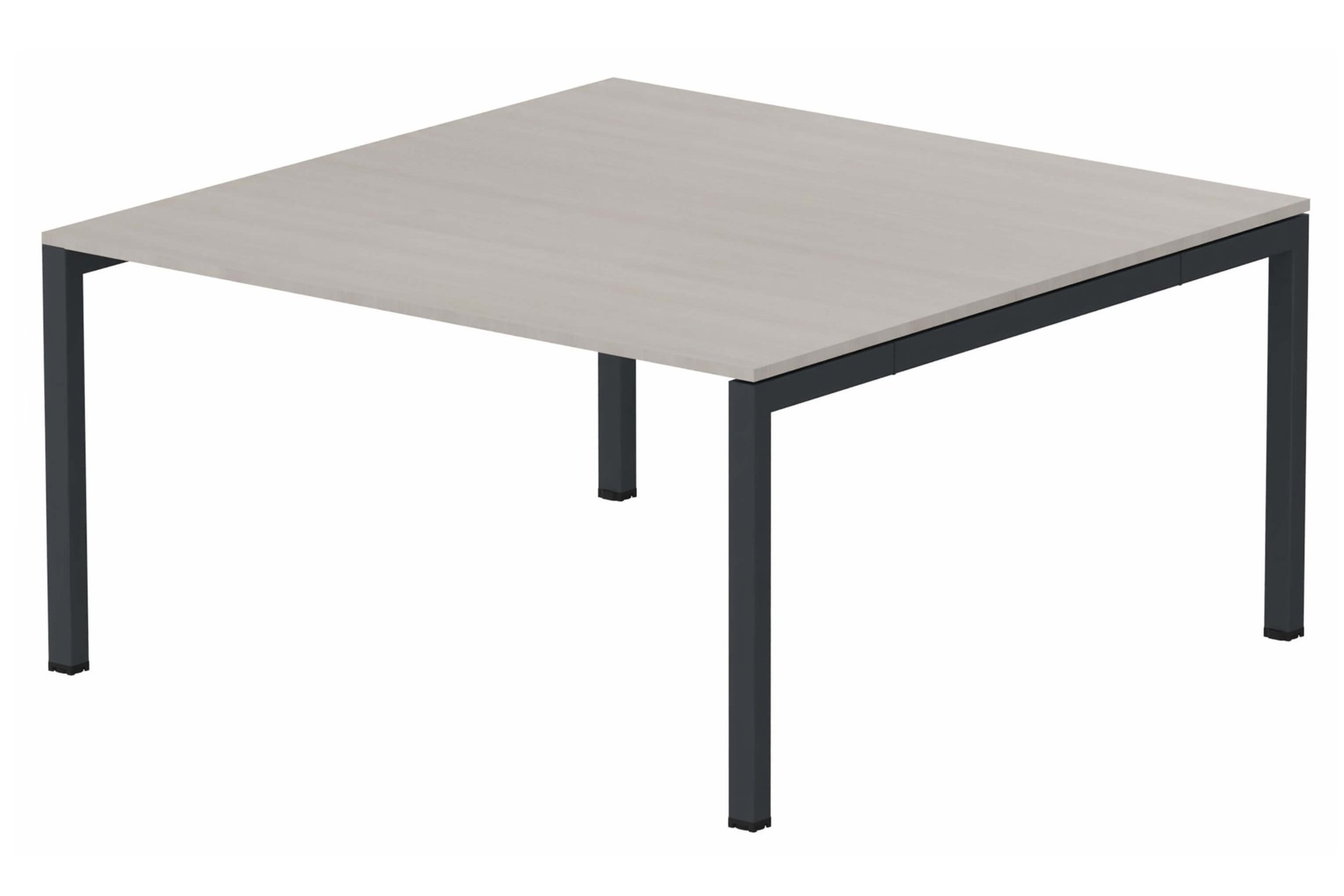 K3 plan carré 145x145cm, plateau acacia, structure anthracite