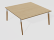 Table de Réunion K8Wood Elément départ 1 plateau 160x165 -Finitions = Plateaux: chêne / Piétements: Blanc / Wood (BW)
