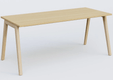 Bureau K9 piètement incliné en bois et plateau 200*80 cm. Plateau Chêne clair et piètement bois massif de hêtre.