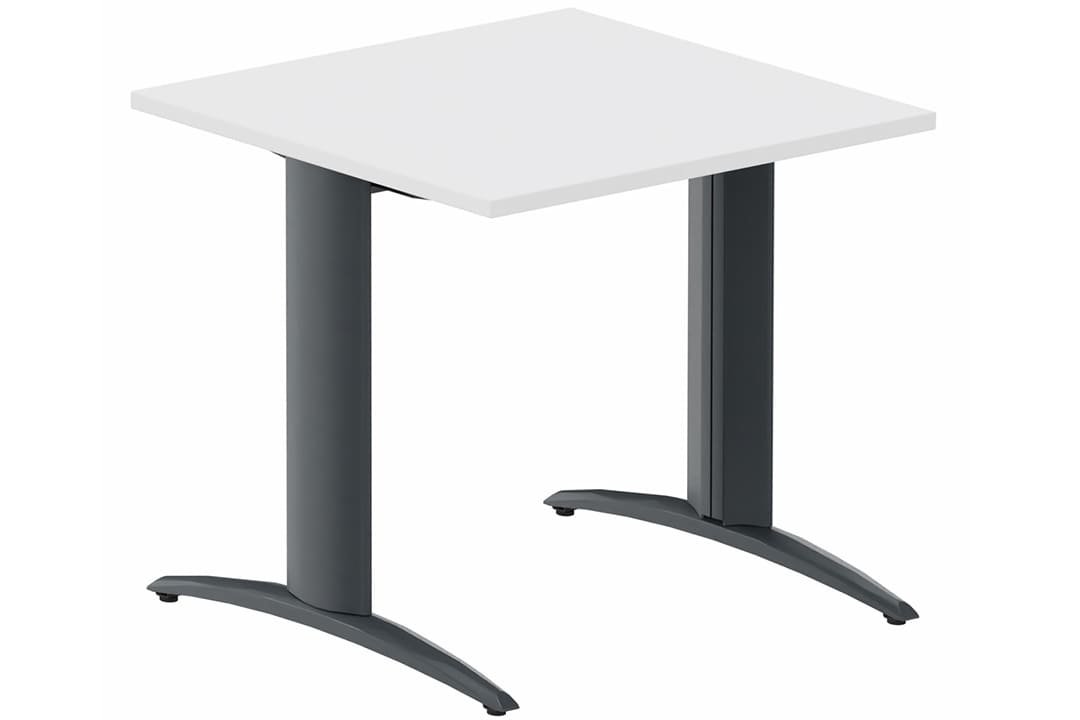 Module composable pied i, L.80xP.80cm, départ, plateau blanc, structure anthracite, plateau blanc, structure anthracite