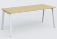 Bureau K8 dimensions 200*80 cm. Plateau Chêne clair et piètement bois et blanc