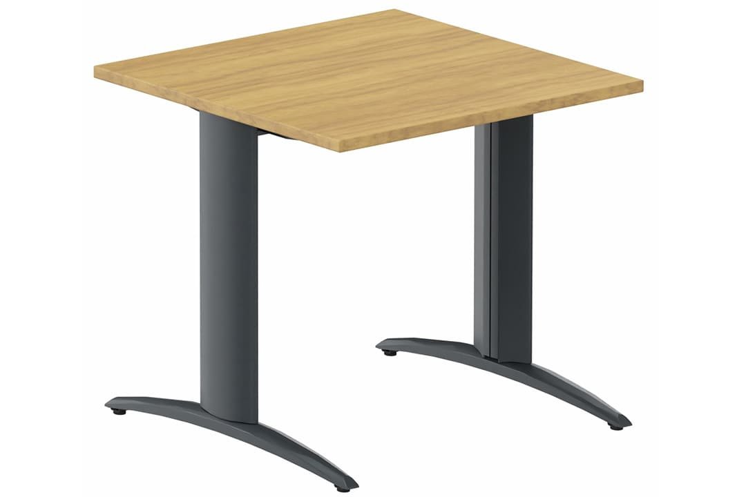Module départ L80xP80cm pour table composable pied "i" Plateau : Noyer / Piétements : Anthracite