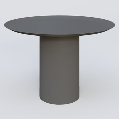 [Pas de famille] - [Pas de sous famille] - Table Basse Fashion Styl piètement colonne métalique D-26 cm. Plateau Carbon Grey et pietement Carbon Grey.
