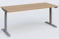 Poste solo 200*80 réglable en hauteur électriquement de 65-130 cm gamme KPro3. Plateau noyer et piètement alu