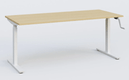 K_Pro 1 Poste solo RH 70-116 cm . Plateau 200*80 épaisseur 25mm, plateau chêne, pieds blancs