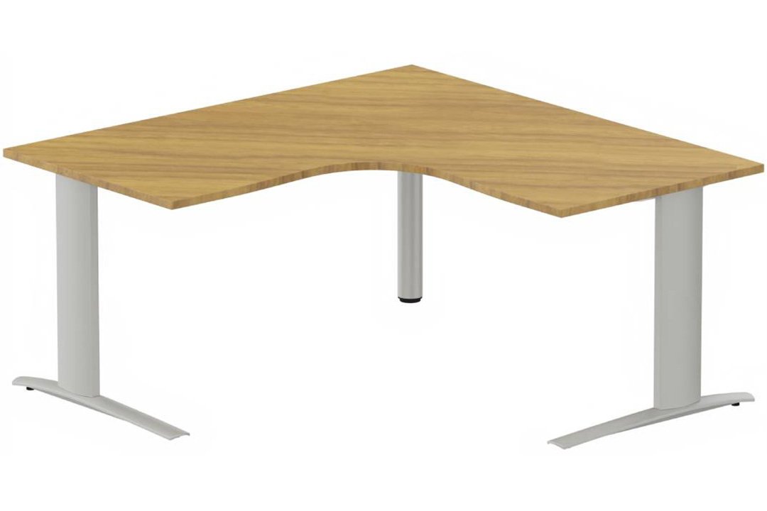 K1 - Plan compact 90° symétrique sur poutre 160x160x80 / 80 -Finitions : PLATEAUX: NOYER (NO) / PIETEMENTS: ALUMINIUM (AL)