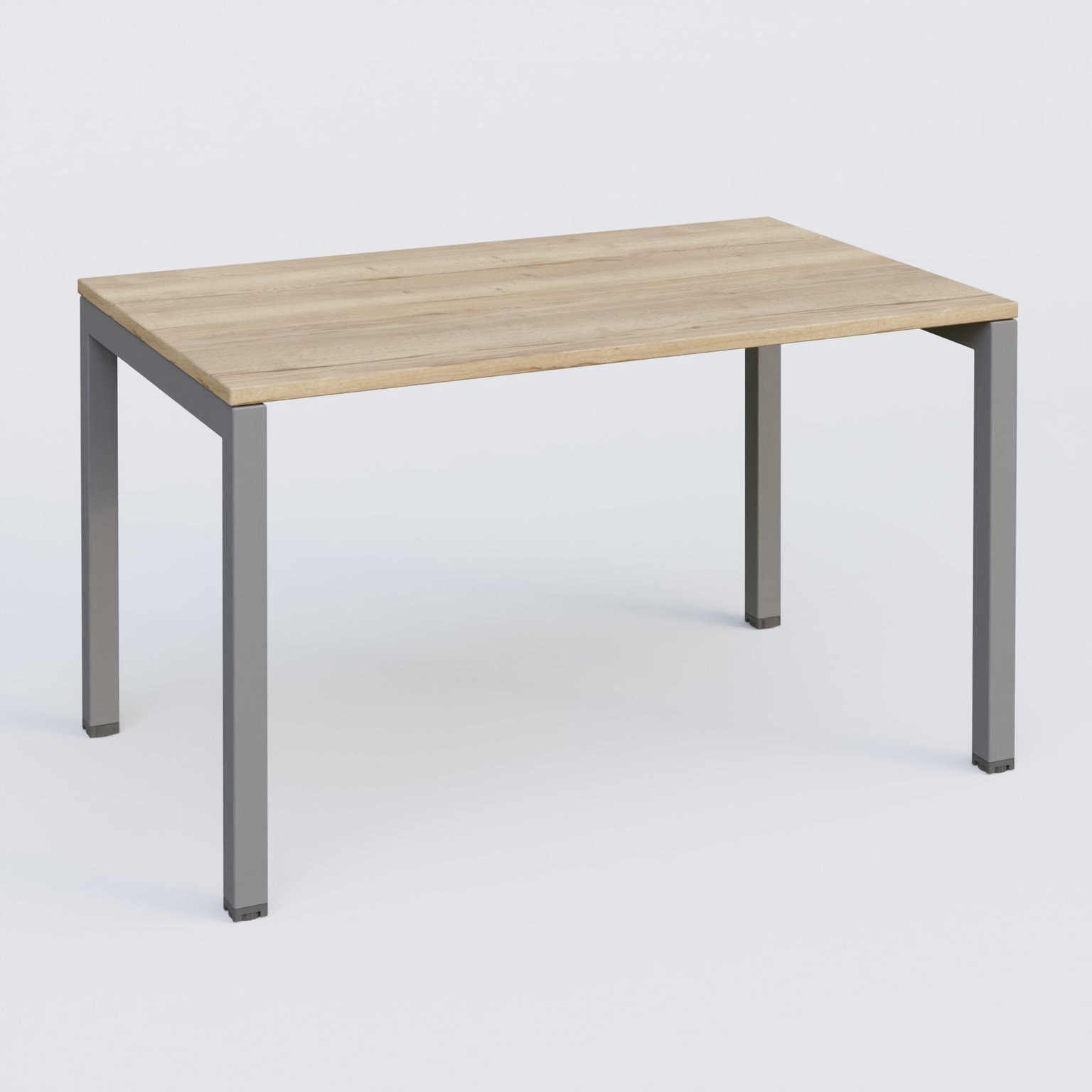 K3 Plateau droit 140x80 . Plateau Chêne naturel et pietement Aluminium