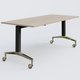 Module droit de la gamme LEM 180-80 cm. Plateau Acacia et pietement Noir/Chrome.