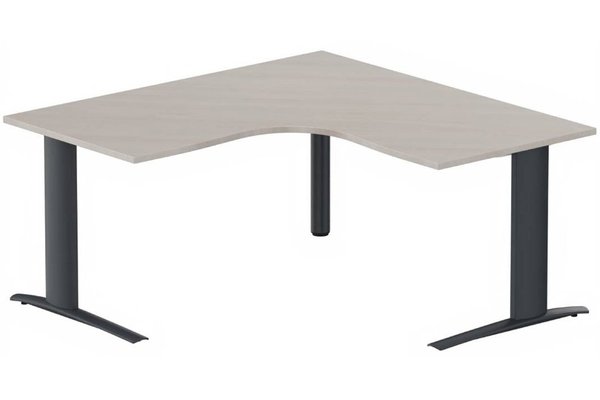 Gamme K1 - Plans compacts - Bureau 90° symétrique, 160x160/80cm, Acacia/Anthracite