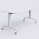 Module droit de la gamme LEM 160-80 cm. Plateau Blanc et pietement Blanc.