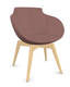 COCO Siège Lounge coque polyuréthane moulé tapissé Berta intérieur VIEUX ROSE AI0 / extérieur VIEUX ROSE AI0 pieds bois